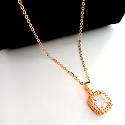 Nawab Collection Gold-Plated Alloy Cubic Zirconia Pendants with Chains-image-85