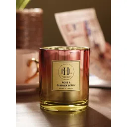 Pure Home + Living Rose And Summer Berry Scented Wax Filled Jar Candle - Yellow image 2