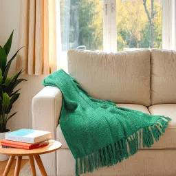 House This Aravalli Throw In Green Colour with Cotton-image-6
