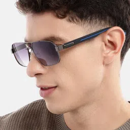 Carlton London Unisex Premium Metallic & Black Toned Grey Uv With Polarised Lens Sunglasses-image-82