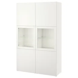 ikea bestå Storage combination w glass doors, white Lappviken/Sindvik white clear glass, 120x42x193 cm image 1