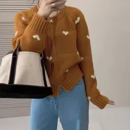 StyleCast Women Self Design Cardigan with Zip Detail-image-74