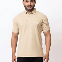 BUFFARO Men Solid Polo Collar Cotton T-shirt-image-9
