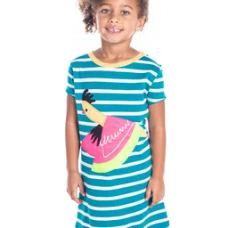 Cherry Crumble Girls Striped Pure Cotton A-Line Dress-picture-24