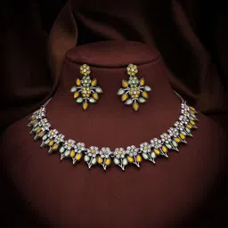 Anouk Silver-Plated American Diamond Studded Jewellery Set image 2