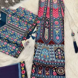 BAESD Girls Printed Thread Work Tie and Dye Ready to Wear Lehenga & Blouse With Dupatta image 3