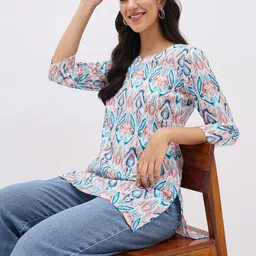DressBerry Print Ethnic Crepe Top-picture-30