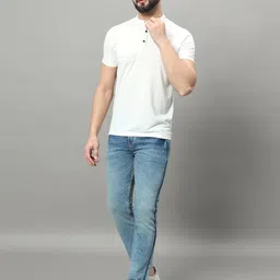 OGEN Men Mandarin Collar Pockets T-shirt image 3