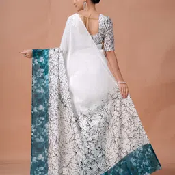 Garden Vareli Pure Georgette Designer Saree image 5