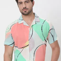 Mufti Men Slim Fit Opaque Printed Casual Shirt-picture-24