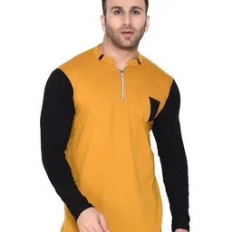 BEYOU FASHION Men Colourblocked Henley Neck Slim Fit T-shirt-picture-38