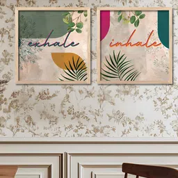 Kotart Brown & Green Set of 2 Piece Wood Wall Paintings image 4