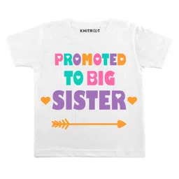 KNITROOT Half Sleeves Big Sister Printed Tee - White-picture-14