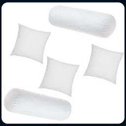 raccoon Microfibre Bolster Pack of 5 Solid Classic Series Set Of 3 Cushion & 2-picture-35