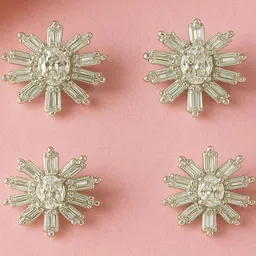 Jewelz Silver-Plated Crystal Stones Studded Floral Shaped Studs-picture-10
