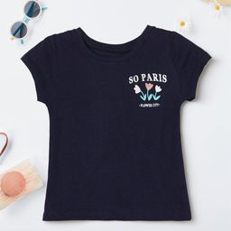 max Girls Printed V-Neck Applique T-shirt-image-78