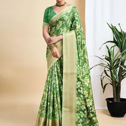 all about you Floral Zari Silk Blend Tussar Saree-picture-19