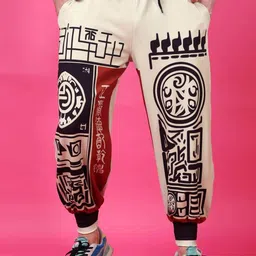 YELLOW TREE Men Printed Mid-Rise Relaxed-Fit Breathable Joggers-picture-35