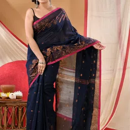 TANTLOOM Woven Design Silk Cotton Handloom Saree-image-57