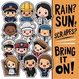 PRINTING DADDY Set Of 60 Cartoon Characters Wall Stickers image 5