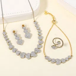 Estele Gold-Plated Crystal Studded Jewellery Set-image-6