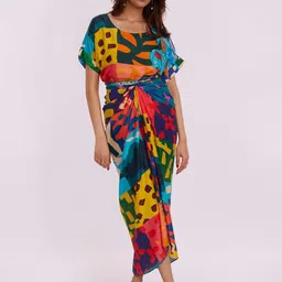 POPPI Medley Women Printed Wrap Dress-picture-17