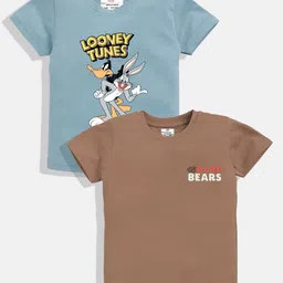 YK X Minute Mirth Boys Pack of 2 Printed Round Neck T-shirts-picture-48