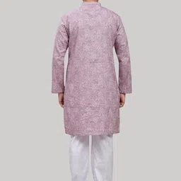 Studio Shringaar Geometric Printed Cotton Mandarin Collar Straight Kurta image 5