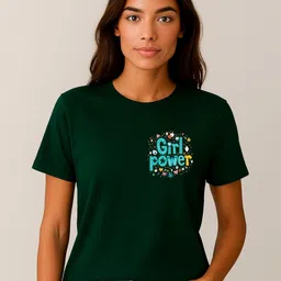 Anikmart Women Typography Printed Round Neck Cotton T-shirt-image-99
