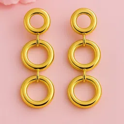 Nui Stainless Steel Gold-Plated Contemporary Drop Earrings image 3