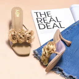 MiraMist Textured Party Block Mules with Bows image 4