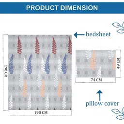 Kuber Industries Grey & White Printed 150 TC Cotton King Bedsheet Set 1.90 m x 1.90 m image 3