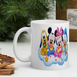 Mr UVD White & Blue Cartoon Characters Printed Ceramic Glossy Mug-picture-16