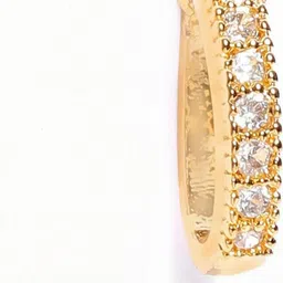 SHREEVARAM Cubic Zirconia Diamond Gold-Plated Brass Nose Ring-image-0