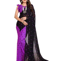 Moda Rapido Polka Dot Printed Half and Half Saree-image-18