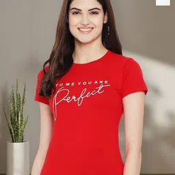 Dreambe Women Pack of 2 Typography Printed Round Neck Cotton T-shirts-picture-44