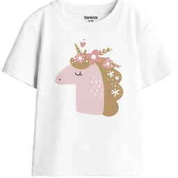 BonOrganik Girls Graphic Printed Drop-Shoulder Sleeves Oversized Cotton T-shirt-picture-40