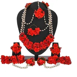 craftsai exports Women Red Jewellery Set-picture-28