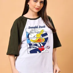 SWIFTLY Women Donald Duck Printed Bio Finish T-shirt image 5