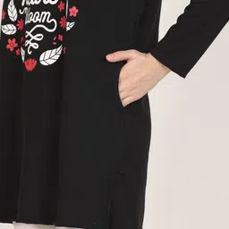 DDASPRATION Women Typography Printed Pockets T-shirt image 2