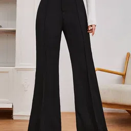 Stylecast X Kotty Women Relaxed High-Rise Wide Leg Flared Trousers-image-52