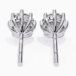 VALANOVA BIS Hallmarked 14K White Gold Diamond Studded Earrings 2.27 gm image 4