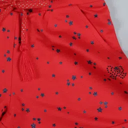 Plum Tree All Over Stars Glitter Print Shorts - Red image 4