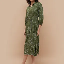 Colour Me by Melange Floral Print Shirt Midi Dress image 2