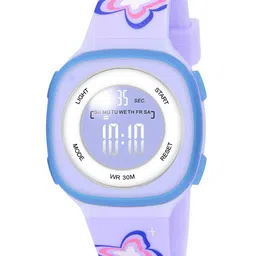 Otage Dial & Textured Straps Digital Multi Function Water Resist Watch 2207-Square-Purple image 4