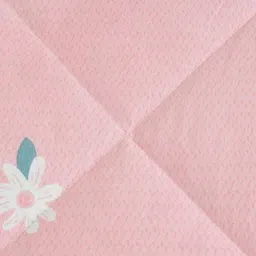 REALDREAM Pink & White Floral Microfiber AC Room Double Bed Comforter image 2