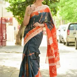 Pinkcity Trade World Geometric Printed Pure Cotton Saree-picture-25