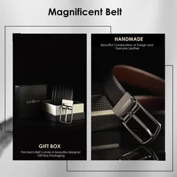 JND Men Leather Reversible Formal Belt image 4