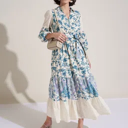 Honey by Pantaloons Floral Print Bell Sleeve Maxi Dress-image-67
