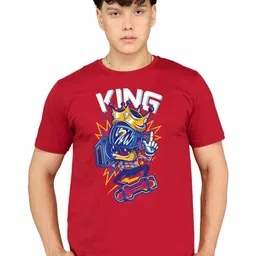 BRAWNY BATTLER Men Graphic Printed Round Neck Cotton T-shirt image 4